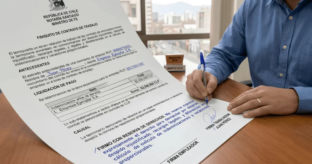 finiquito con reserva de derechos